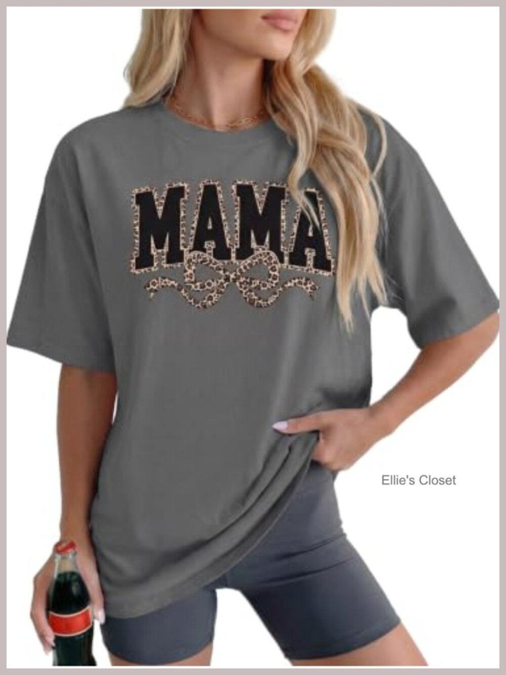 Oversized Mama Life Graphic Tee - Cotton Blend Crew Neck Short Sleeve Women's